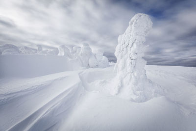 Snow covered mountain against sky