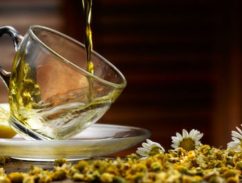 Close-up of drink on table