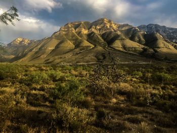 Scenic view of mountains against sky