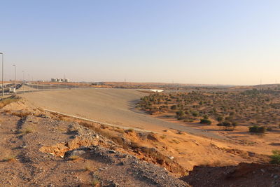 Scenic view of landscape against clear sky