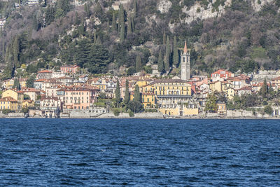 View of townscape by sea