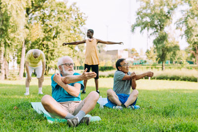 People sitting in park