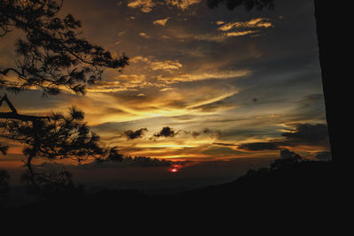 Scenic view of dramatic sky during sunset