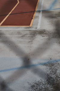 High angle view of wet road