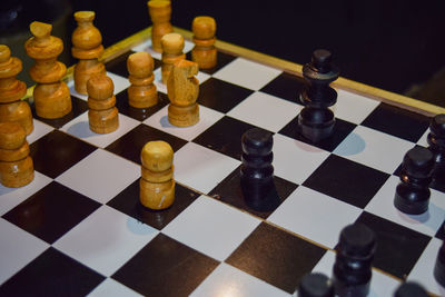 Close-up of chess board