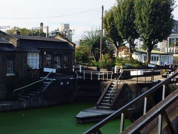 View of canal along buildings