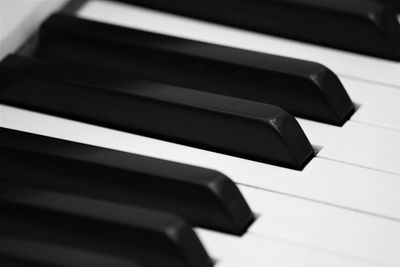 Close-up of piano keys