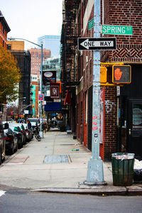 View of city street and buildings