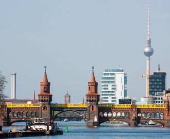 View of clock tower in city