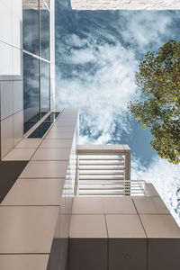 Directly below shot of modern building against sky