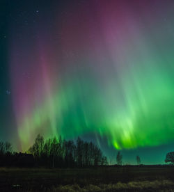 Northern lights over sky