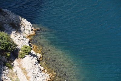 High angle view of sea