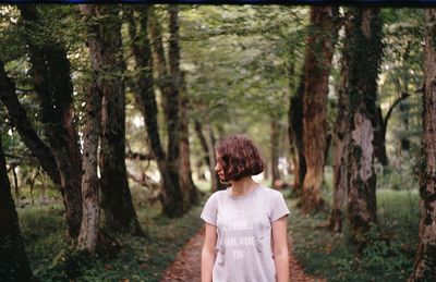 Woman in a forest