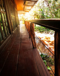 Footbridge along trees