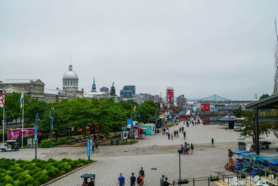 People walking in city