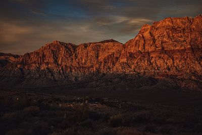 Scenic view of rocky mountains against sky