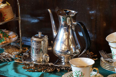 Silverware on the table at tea time