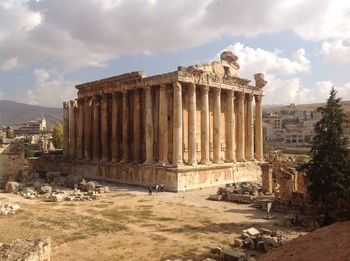 Old ruins of temple against sky