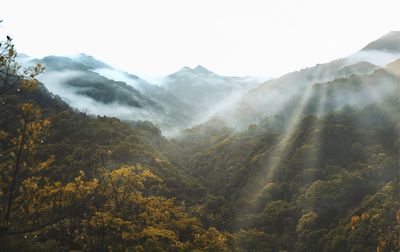 Scenic view of mountains against sky