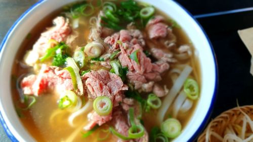 Close-up of soup in bowl