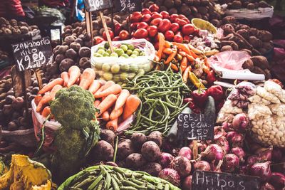 Fruits for sale at market stall