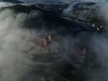 High angle view of cityscape against sky