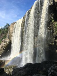 Low angle view of waterfall