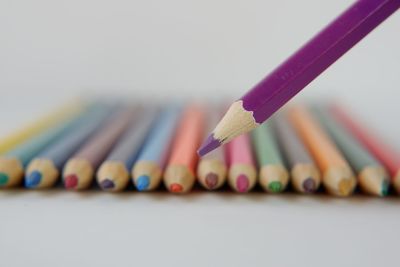 Close-up of colored pencils