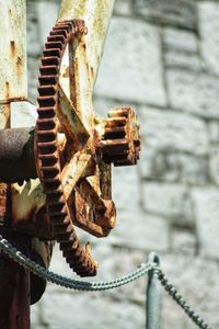 Close-up of rusty machine part