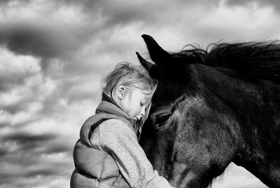 View of horse against cloudy sky