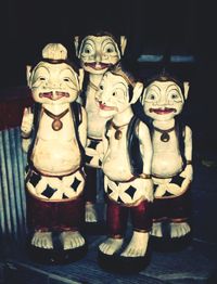 Close-up of toys on table at store