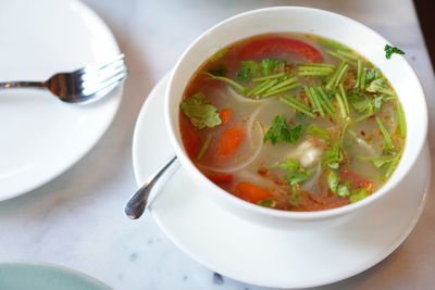 Close-up of soup in bowl