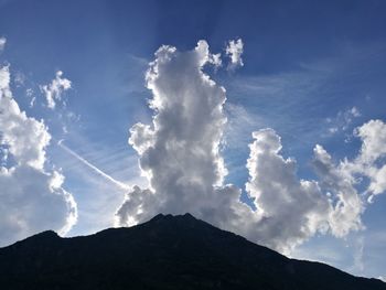 Low angle view of mountain against sky