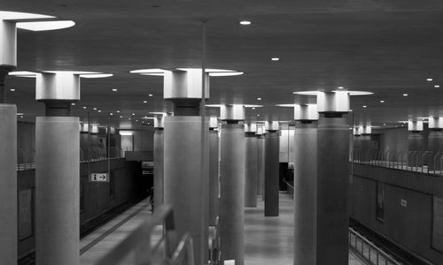 Low angle view of illuminated columns