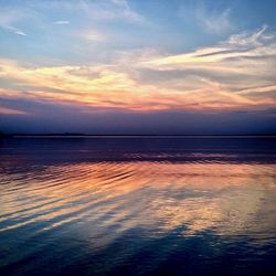 Scenic view of sea at sunset