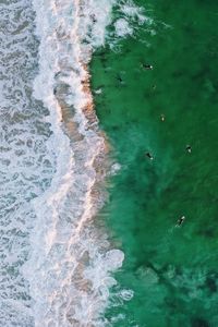 High angle view of sea waves