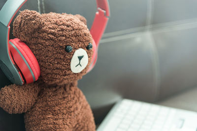 Close-up of stuffed toy on table