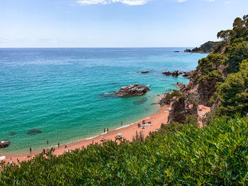 High angle view of sea against sky