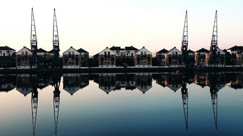 View of river with buildings in background