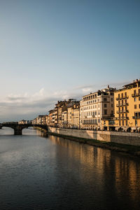 Bridge over river against clear sky