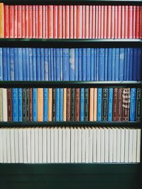 Full frame shot of books on shelves