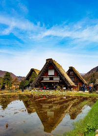 Reflection of building in lake