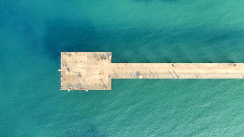 Aerial view of bridge over sea 