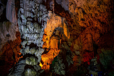 Low angle view of rock formation