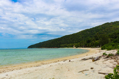 Scenic view of beach against sky