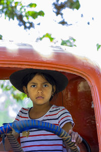 Portrait of boy wearing sunglasses