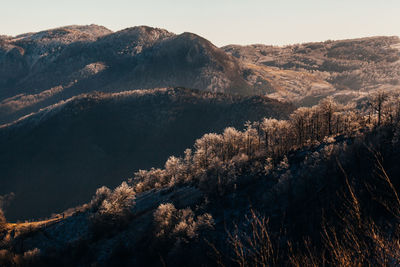 Scenic view of mountains against sky