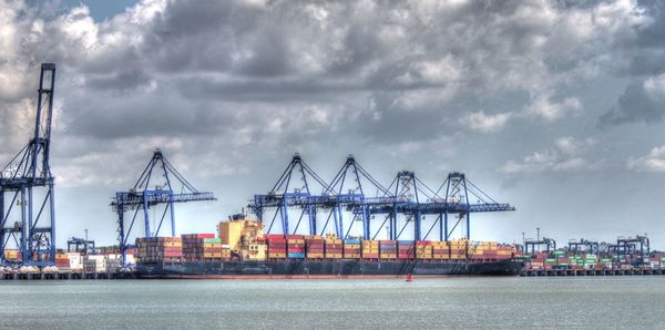 Cranes at commercial dock