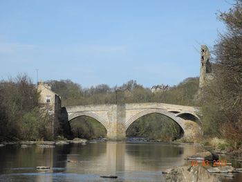 Bridge over river against sky