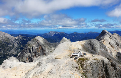 Panoramic view of mountains against sky